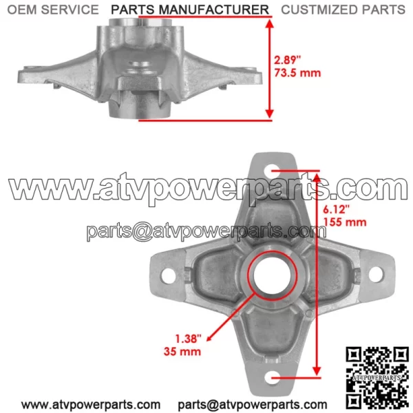 Front Left and Right Wheel hub fits Yamaha YFZ450 YFZ450V YFZ450R 2006 2007-2013 (For: Yamaha Raptor 700) - Image 2