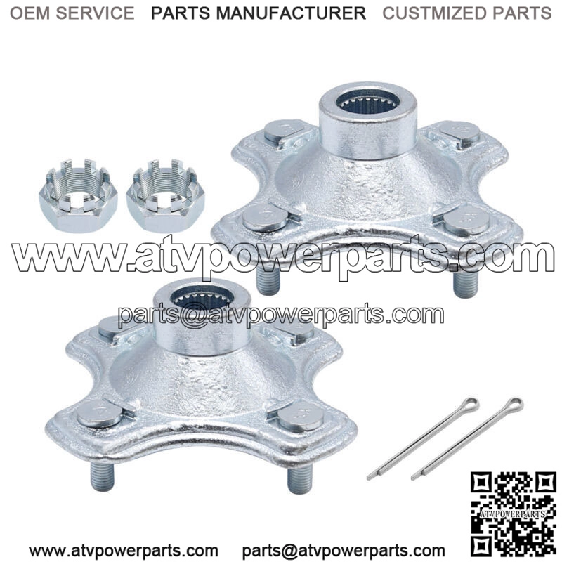 2 Pcs Rear Axle Wheel Hub w/Nut For 07-2013 Honda TRX420 FE TRX420FM Rancher 420