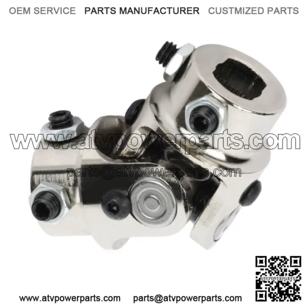 Steering U Joint Coupler Chrome Single U-Joint Shaft 3/4" DD X 3/4" DD 5PC - Image 2