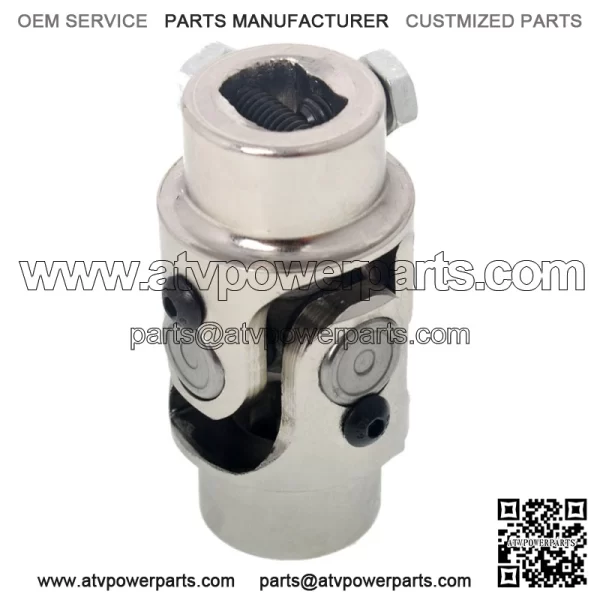 Steering U Joint Coupler Chrome Single U-Joint Shaft 3/4" DD X 3/4" DD 5PC - Image 3