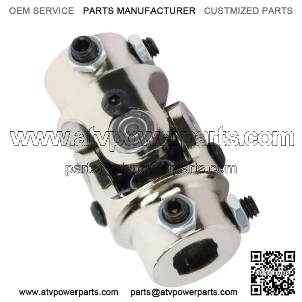 Steering U Joint Coupler Chrome Single U-Joint Shaft 3/4" DD X 3/4" DD 5PC - Image 4