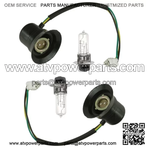 2X Headlight Socket & Bulb For Yamaha RHINO 660 YXR660F 4X4 2006