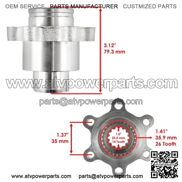 Complete Rear Differential Kit For Yamaha Rhino 660 YXR660F 4X4 2004-2007 (For: 2006 Yamaha Rhino 660) - Image 4