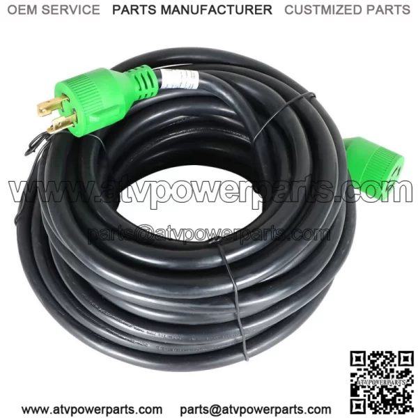 Generator Extension Cord 50 Ft 4 Prong Power Cable 10 4 30 Amp Adapter Plug - Image 4