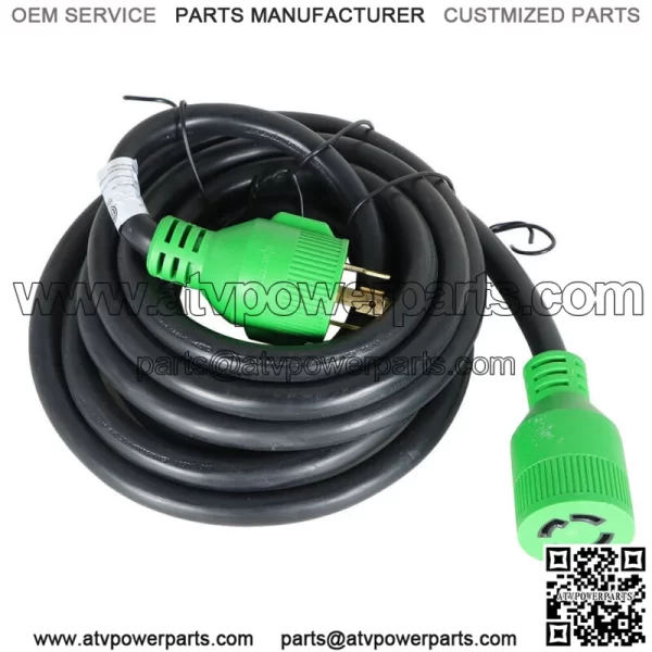 Generator Extension Cord 15 Ft 4 Prong Power Cable 10 4 30 Amp Adapter Plug - Image 3