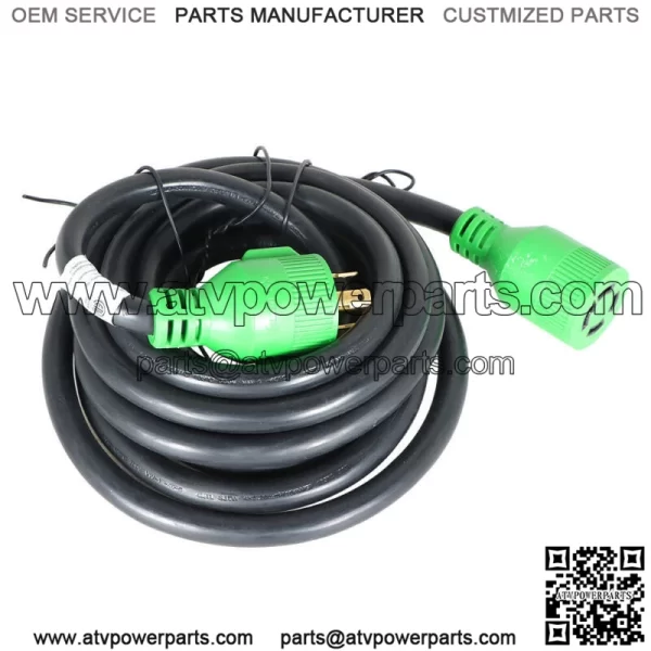 Generator Extension Cord 15 Ft 4 Prong Power Cable 10 4 30 Amp Adapter Plug - Image 4