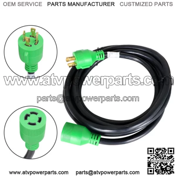 30 Amp Generator Cord 15FT and Power Inlet Box Waterproof Combo Kit NEMA L14-30 - Image 2