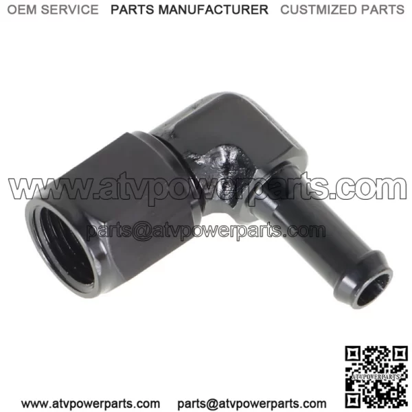 90 Degree 6AN Female To 5/16" 3/8"  Aluminum Swivel Hose Barb Fitting Adapter - Image 3