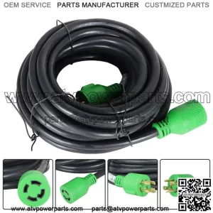 Generator Extension Cord 100 Ft 4 Prong Power Cable 10 4 30 Amp Adapter Plug