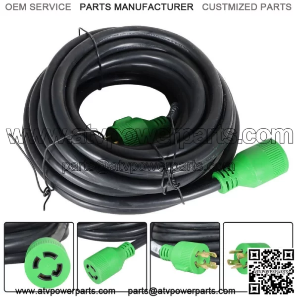 Generator Extension Cord 100 Ft 4 Prong Power Cable 10 4 30 Amp Adapter Plug