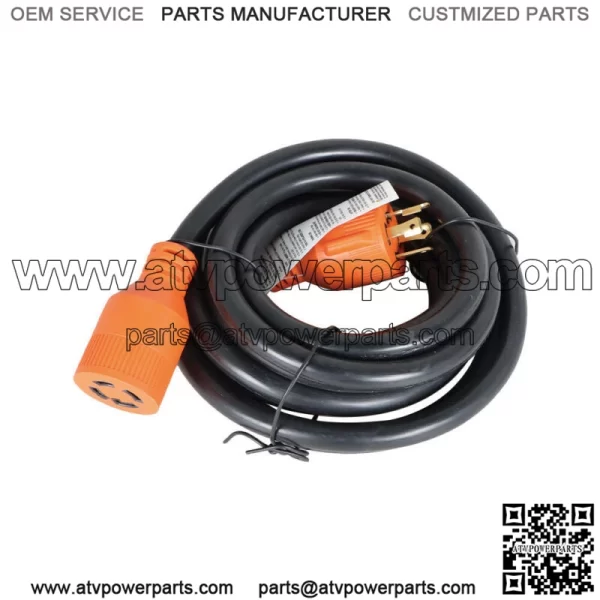 30 Amp 15 FT NEMA L14-30 4 Wire 10 Gauge 125/250V Generator Power Cord Adapter - Image 2