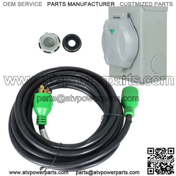 25/50Ft Generator Extension Power Cord Copper Wire L14-30 30 Amp Power Inlet Box - Image 2