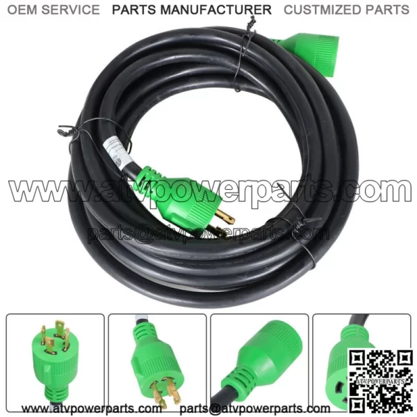 25/50Ft Generator Extension Power Cord Copper Wire L14-30 30 Amp Power Inlet Box - Image 3