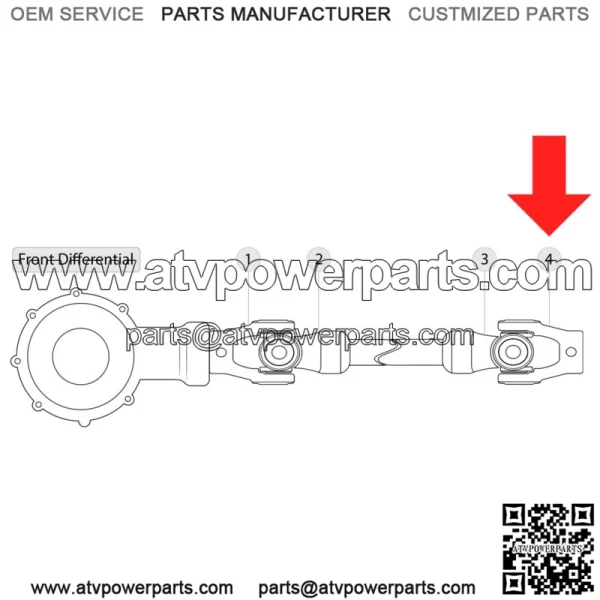Front Drive Shaft Yoke W/U-Joint for Yamaha Rhino 700 YXR700F Fi 2008-2013(For: Yamaha Rhino 700) - Image 2
