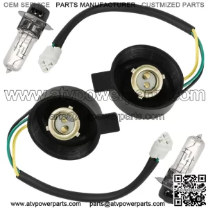 2X LH RH Headlight Socket and Bulb for Yamaha Raptor 700 YFM700R 2006 2007-2022
