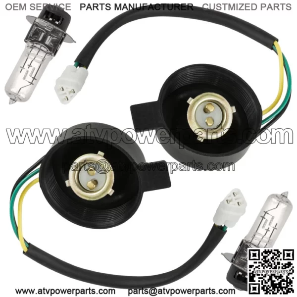 2X LH RH Headlight Socket and Bulb for Yamaha Raptor 700 YFM700R 2006 2007-2022