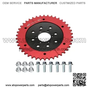 Universal Sprocket Hub Adapter 420 Chain 42 Tooth Rear Drive Wheel Aluminum for 212cc 196cc CT200U BT200X MB200 CT100U Motovox MBX10 Baja Doodlebug DB30 80cc 105cc Mini Bike Go Kart Racing
