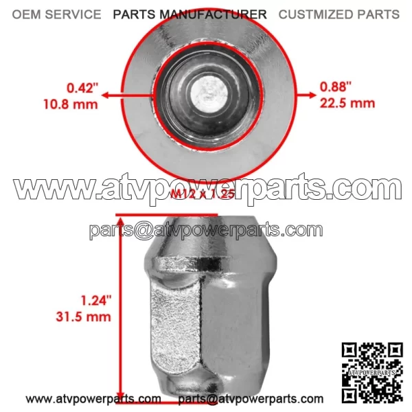 Wheel Lug Nut For Yamaha Viking 700 14-24 Viking VI YXM700 15-24 YXZ1000R 16-23 - Image 2