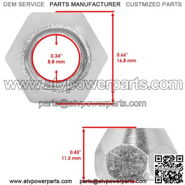 0423-408 Wheel Lug Nut For Arctic Cat 250 300 366 400 425 450 500 550 650 700 - Image 2