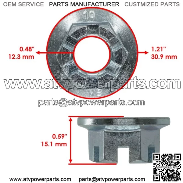 Rear Wheel Axle Castle Nut For Yamaha Raptor 350 YFM350R 2007-2010 - Image 2
