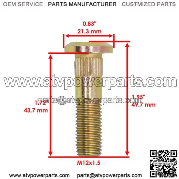 250300625 Wheel Hub Stud For Can-Am CanAm Maverick X3 2017-2024 X3 Max 2018-2024 - Image 2