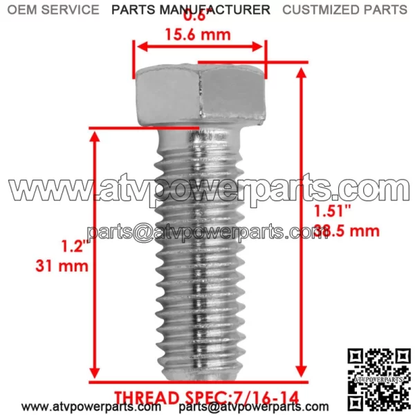Deck Blade Bolt & Washer For Simplicity 916 917 919 920 1916 1918 1920 42" 48" - Image 2