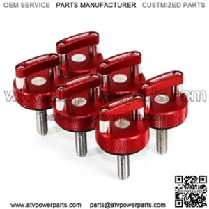 JK JL Hardtop Quick Release D-Ring Bolts 6 Pack #Red