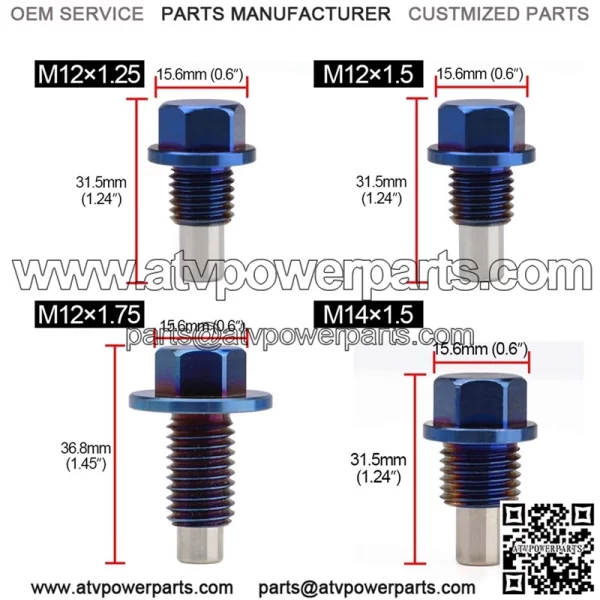 Titanium alloy oil pan screw M12*1.25 - Image 2