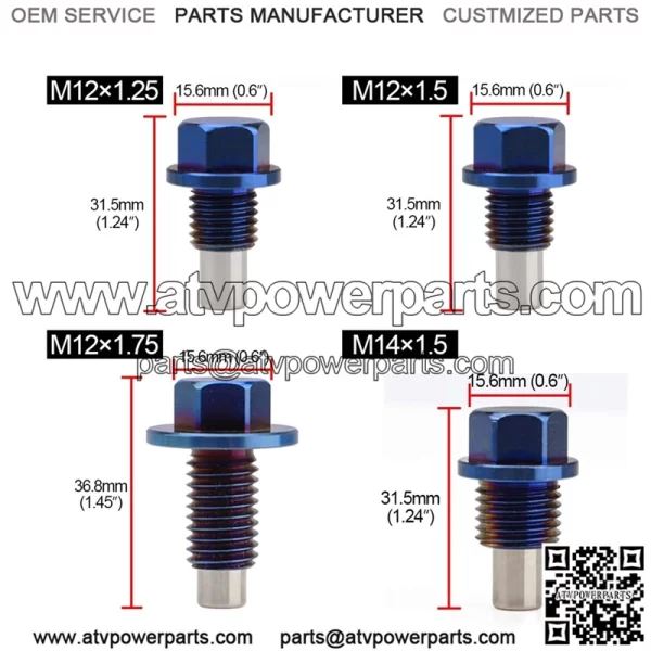 Titanium alloy oil pan screw M12*1.5 - Image 2