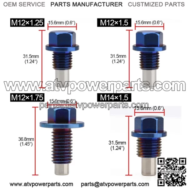 Titanium alloy oil pan screw M14*1.5 - Image 2