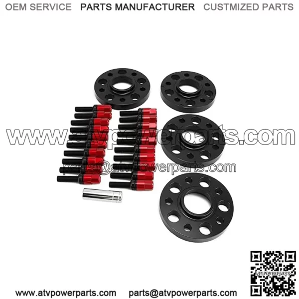 BMW 5*120 72.56mm flange 15mm 4PCS with M12*1.5 cone bolt - Image 3