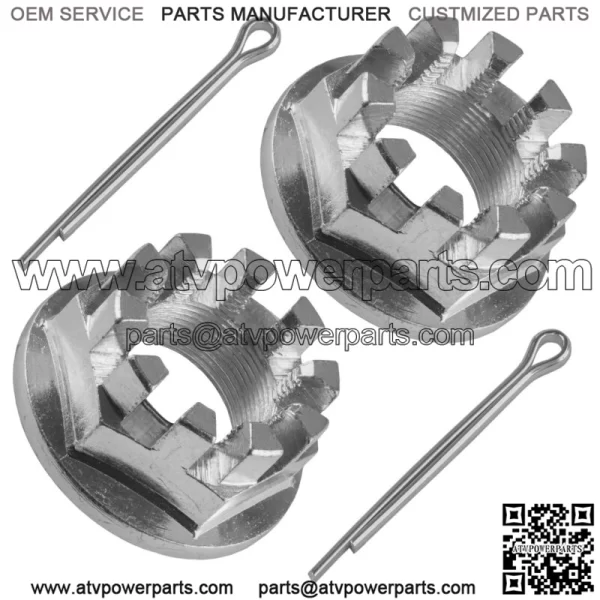 Set of 2 Rear Axle Nuts W/Pin For Honda TRX450S TRX450ES Foreman 450 1998-2001 (For: Honda)