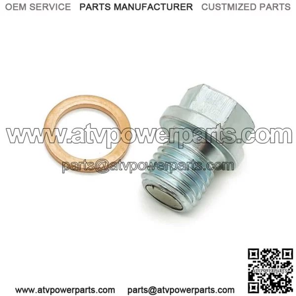 Magnetic Oil Drain Plug Bolt Kit For Honda TRX 70 90 125 200 250 350 400 420 (For: More than one vehicle) - Image 3
