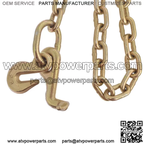 Wrecker Tow Chain 5/16 x 6 FT 15" Axle J Hook Hook Rollback Carrier - Image 2