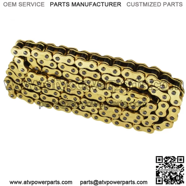 ATV Motorcycle 525 Pitch 120 Links With O-Ring Drive Chain Gold Color 525-120