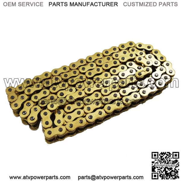 ATV Motorcycle 525 Pitch 120 Links With O-Ring Drive Chain Gold Color 525-120 - Image 2