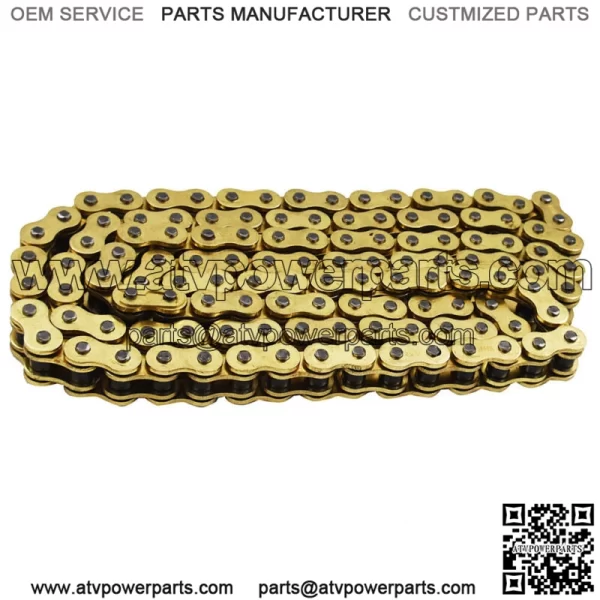 ATV Motorcycle 525 Pitch 120 Links With O-Ring Drive Chain Gold Color 525-120 - Image 3