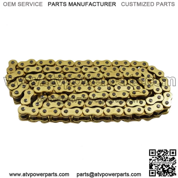 ATV Motorcycle 525 Pitch 120 Links With O-Ring Drive Chain Gold Color 525-120 - Image 4