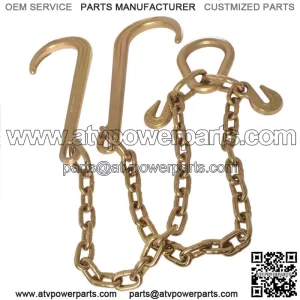 Tow Chain J-Hooks V-Chain Flatbed Truck Rollback Wrecker Carrier 5/16" X 2' G70