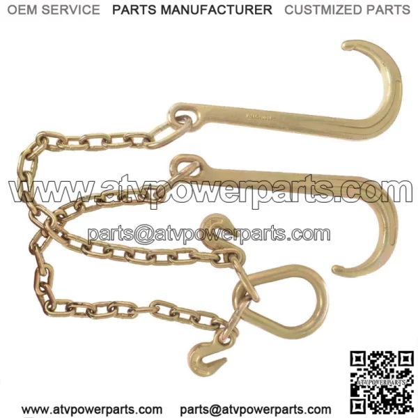 Tow Chain J-Hooks V-Chain Flatbed Truck Rollback Wrecker Carrier 5/16" X 2' G70 - Image 2