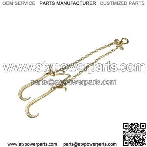 5/16" G70 V-Chain Bridle w/15" Large J Hooks,T- Hook&J-Hook w/ Grab Hooks 3' New
