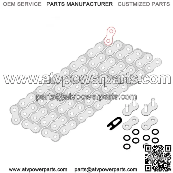 520 X 120 Links Motorcycle Atv Golden O-Ring Drive Chain 520-Pitch 120-Links - Image 2