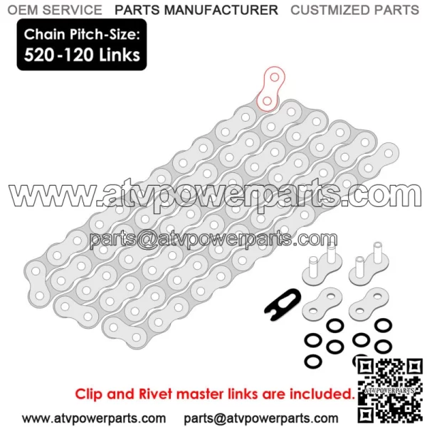 O-Ring Drive Chain for Honda TRX450R 2004 2005 2006 2007 2008 Black (For: Honda) - Image 2
