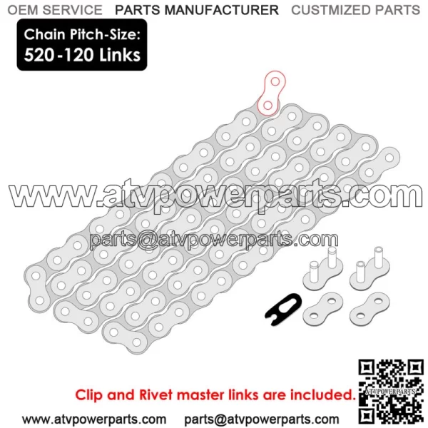 Black Drive Chain for Honda TRX450ER Electric Start 2006-2014 (For: Honda) - Image 2