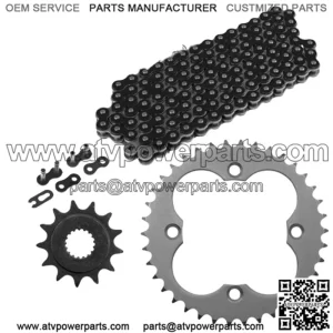 Black Drive Chain And Sprockets Kit for Honda TRX450R Kick Start 2006-2009 2012 (For: Honda)