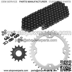 Black O-Ring Drive Chain & Sprockets Kit for Yamaha Raptor 700 YFM700R 2006-16 (For: Yamaha Raptor 700)