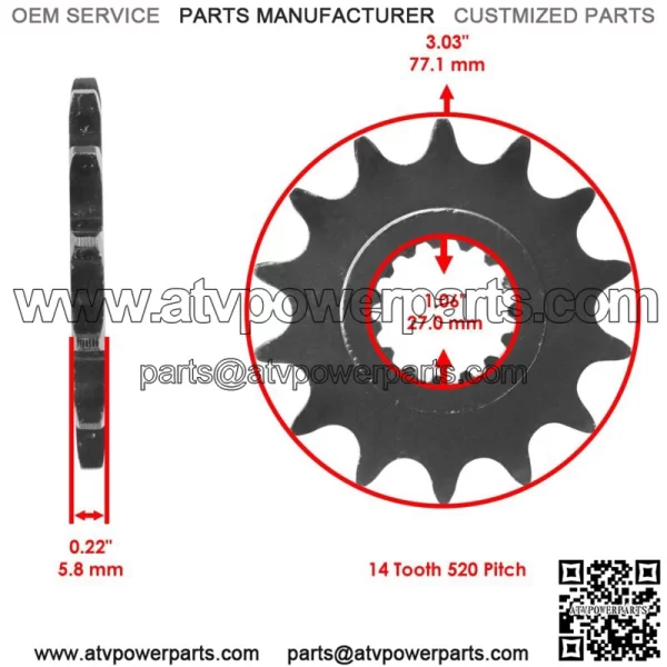 Black O-Ring Drive Chain & Sprockets Kit for Yamaha Raptor 700 YFM700R 2006-16 (For: Yamaha Raptor 700) - Image 3