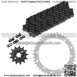 Black Drive Chain And Sprockets Kit for Yamaha Blaster 200 YFS200 1988-2006 (For: Yamaha YFS200)