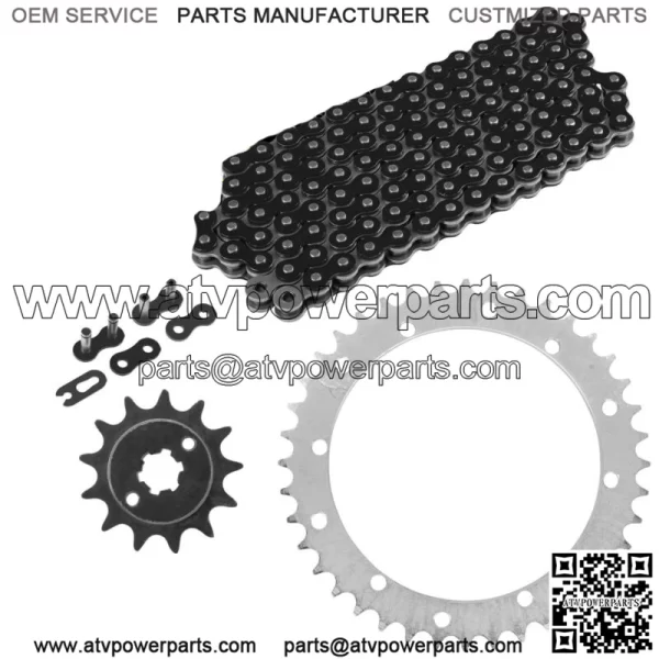 Black Drive Chain And Sprockets Kit for Yamaha Blaster 200 YFS200 1988-2006 (For: Yamaha YFS200)