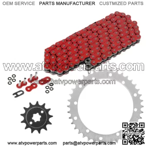 Red O-Ring Drive Chain & Sprockets Kit for Yamaha Blaster 200 YFS200 1988-2006 (For: Yamaha YFS200)